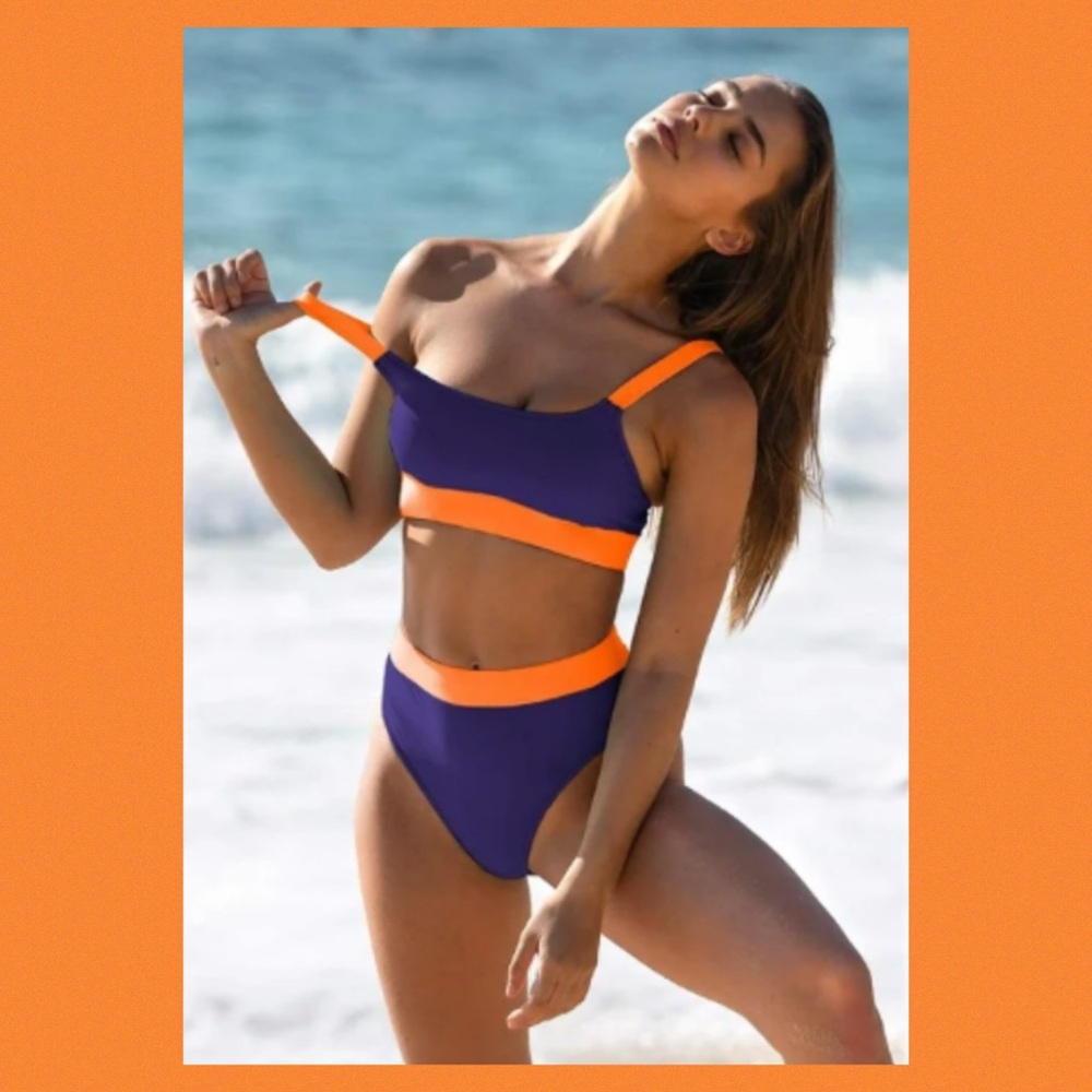 Vibrant Purple and Orange Bikini Set.32